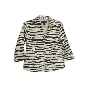 Silkland Animal Print 100% Silk Top. Size Small Petite
